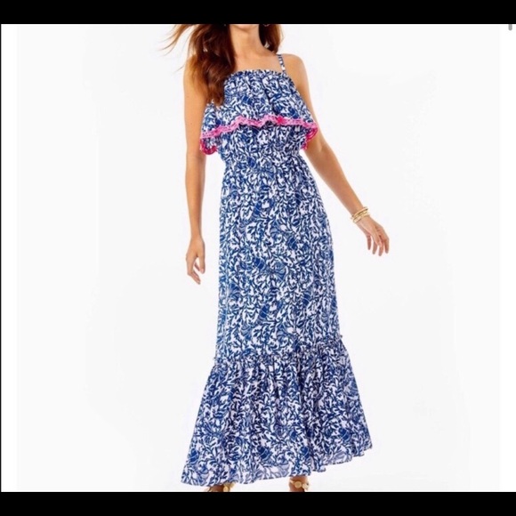 Lilly Pulitzer Aida Ruffle Maxi Dress - Picture 1 of 8